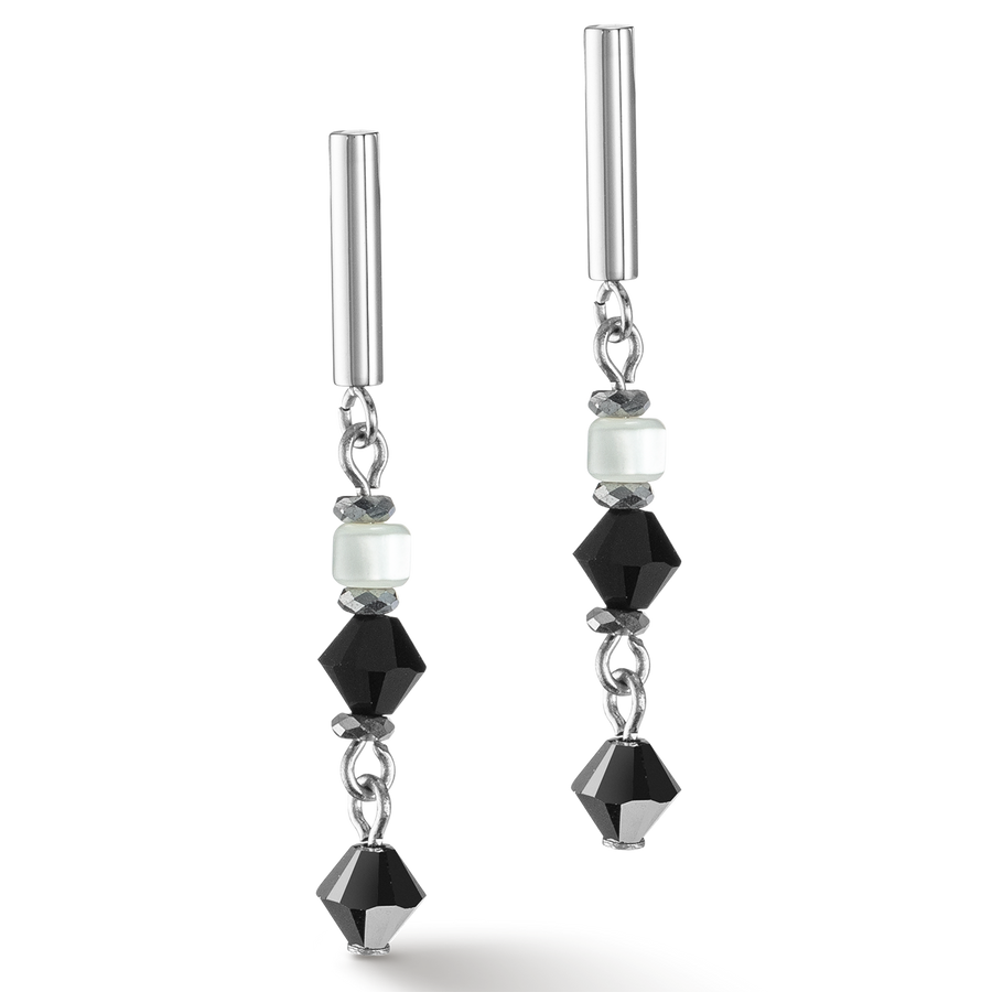 Boucles d’oreilles Princess Shape Mix noir-blanc