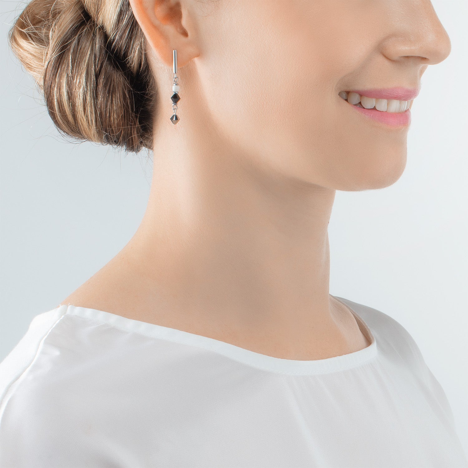 Boucles d’oreilles Princess Shape Mix noir-blanc