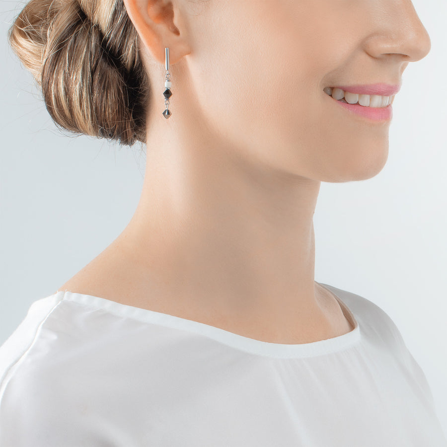Boucles d’oreilles Princess Shape Mix noir-blanc