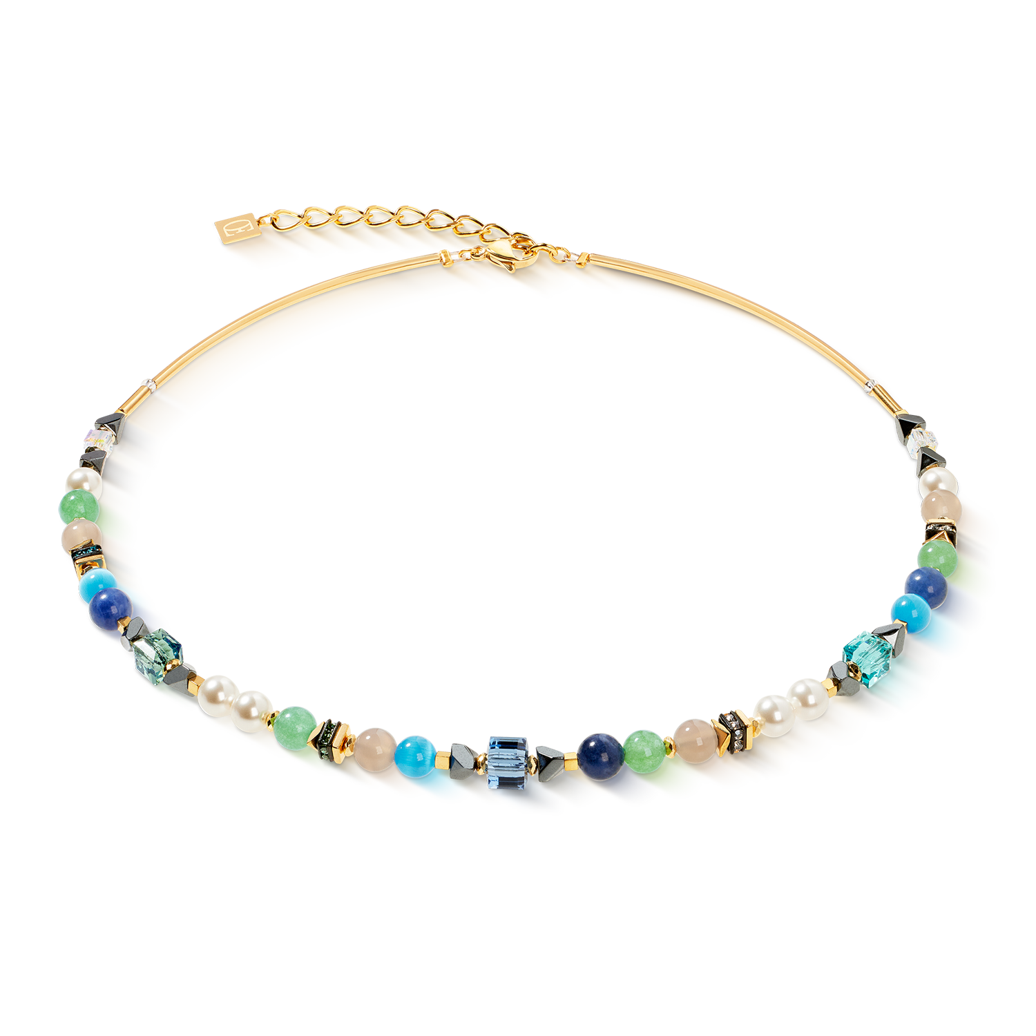 Collier Precious Shape Mix vert-turquoise
