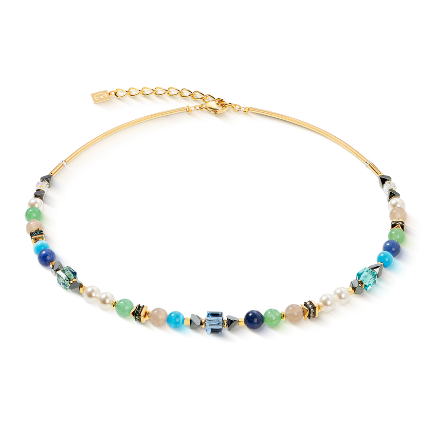 Collier Precious Shape Mix vert-turquoise