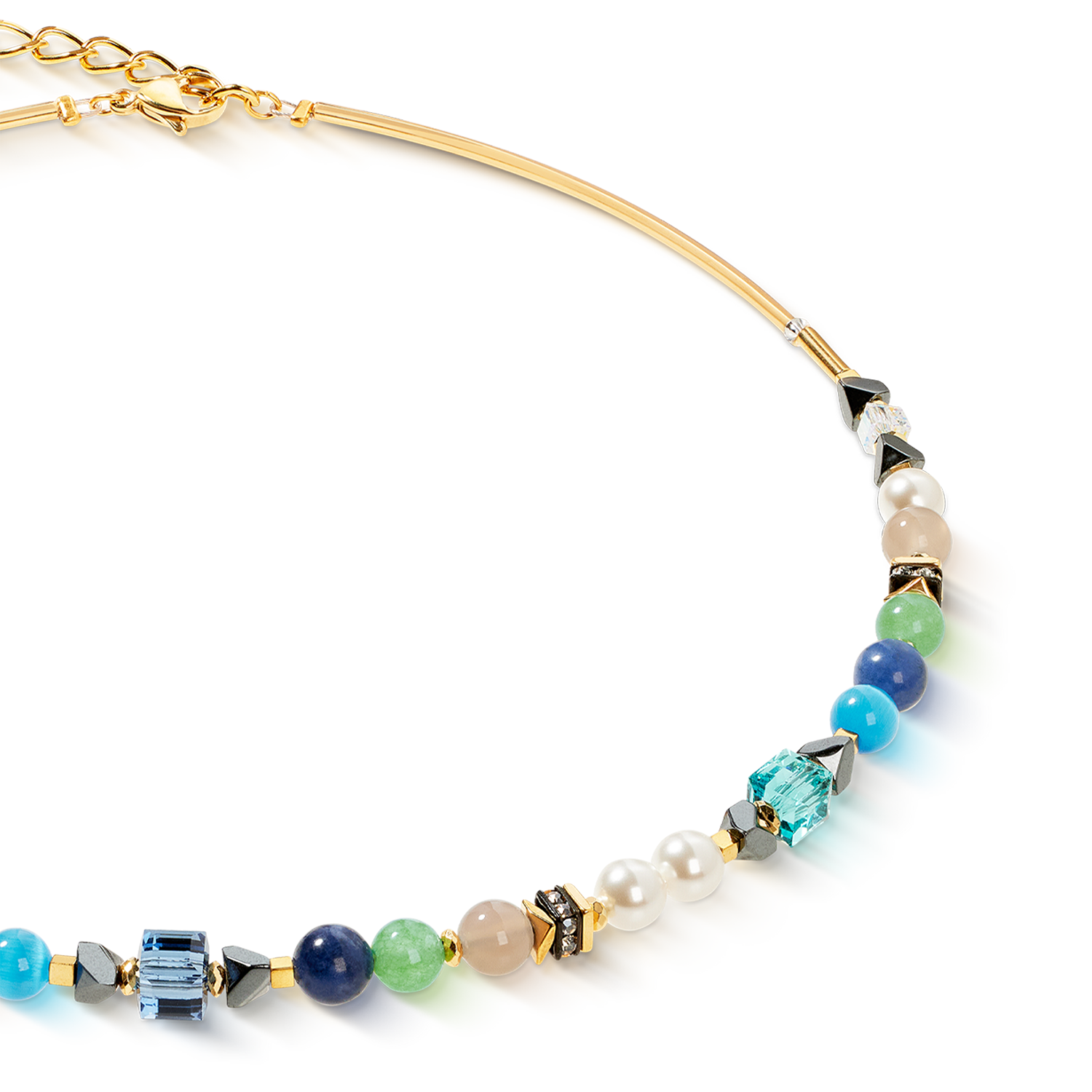 Collier Precious Shape Mix vert-turquoise