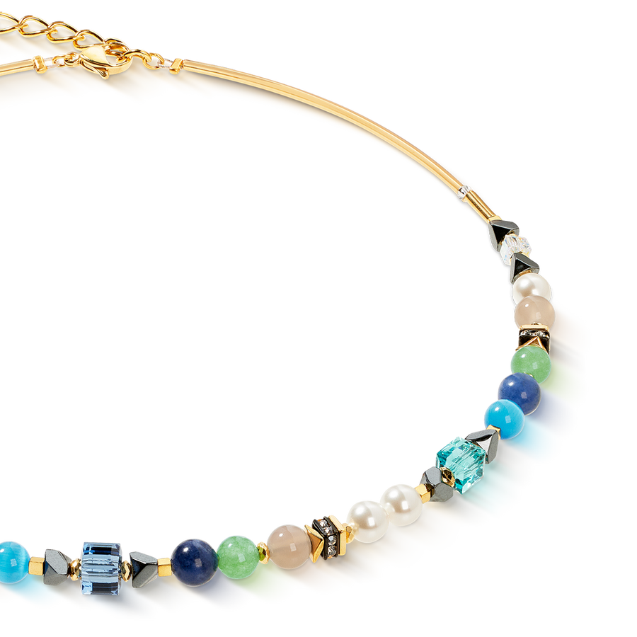 Collier Precious Shape Mix vert-turquoise