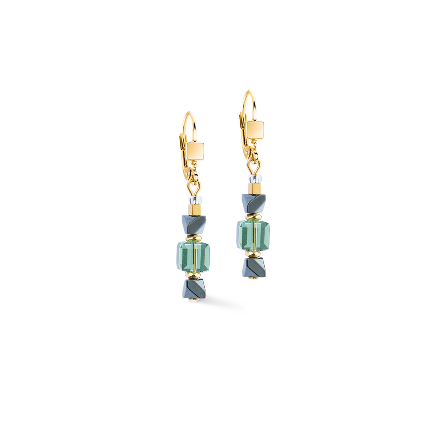 Boucles d'oreilles Precious Shape Mix vert-turquoise