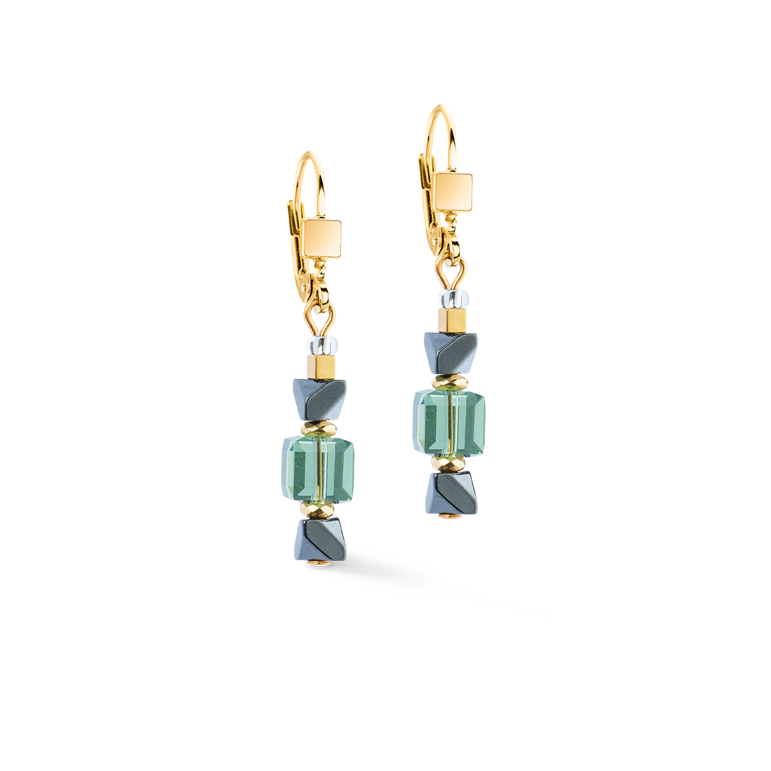 Boucles d'oreilles Precious Shape Mix vert-turquoise