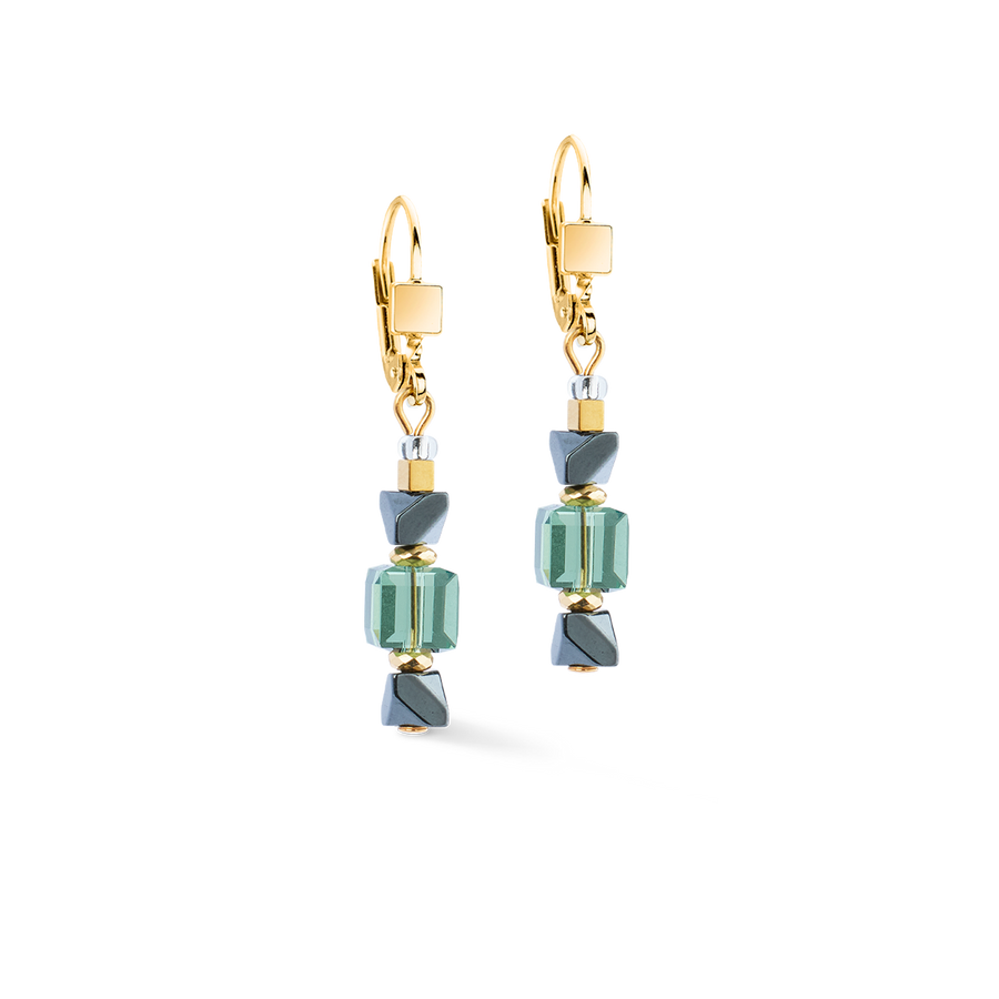 Boucles d'oreilles Precious Shape Mix vert-turquoise