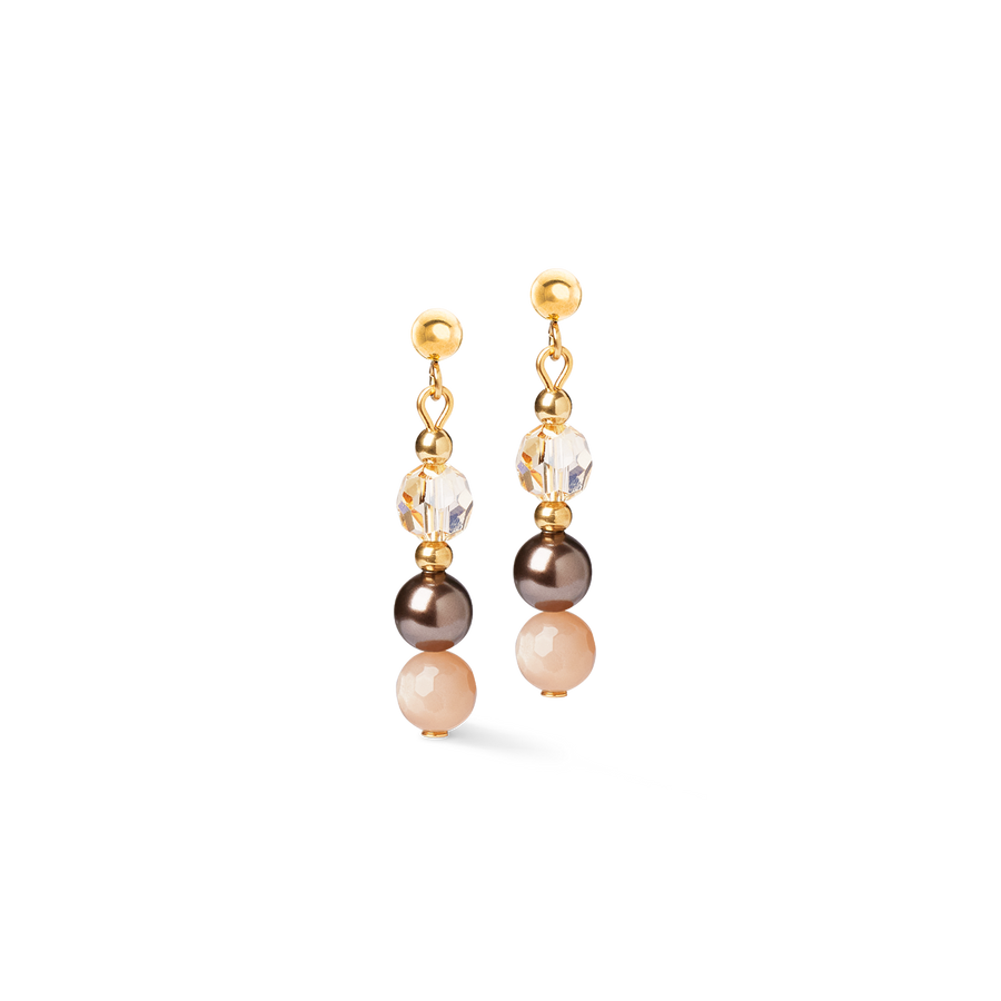 Boucles d'oreilles Precious Elysia or-marron