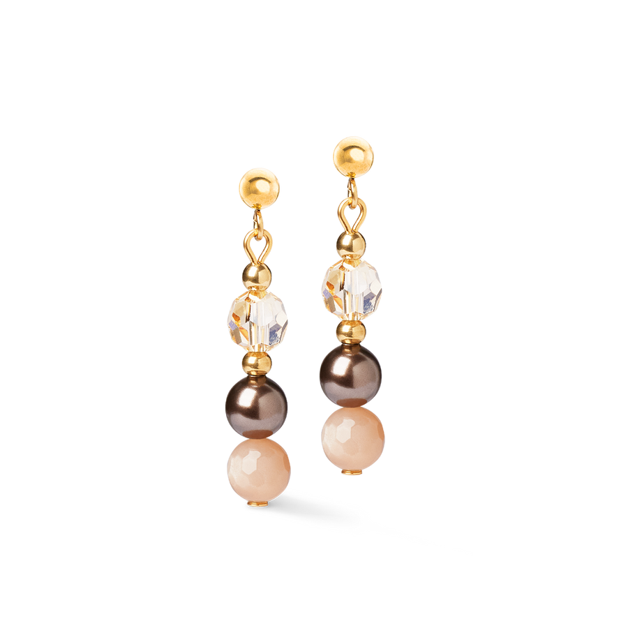 Boucles d'oreilles Precious Elysia or-marron