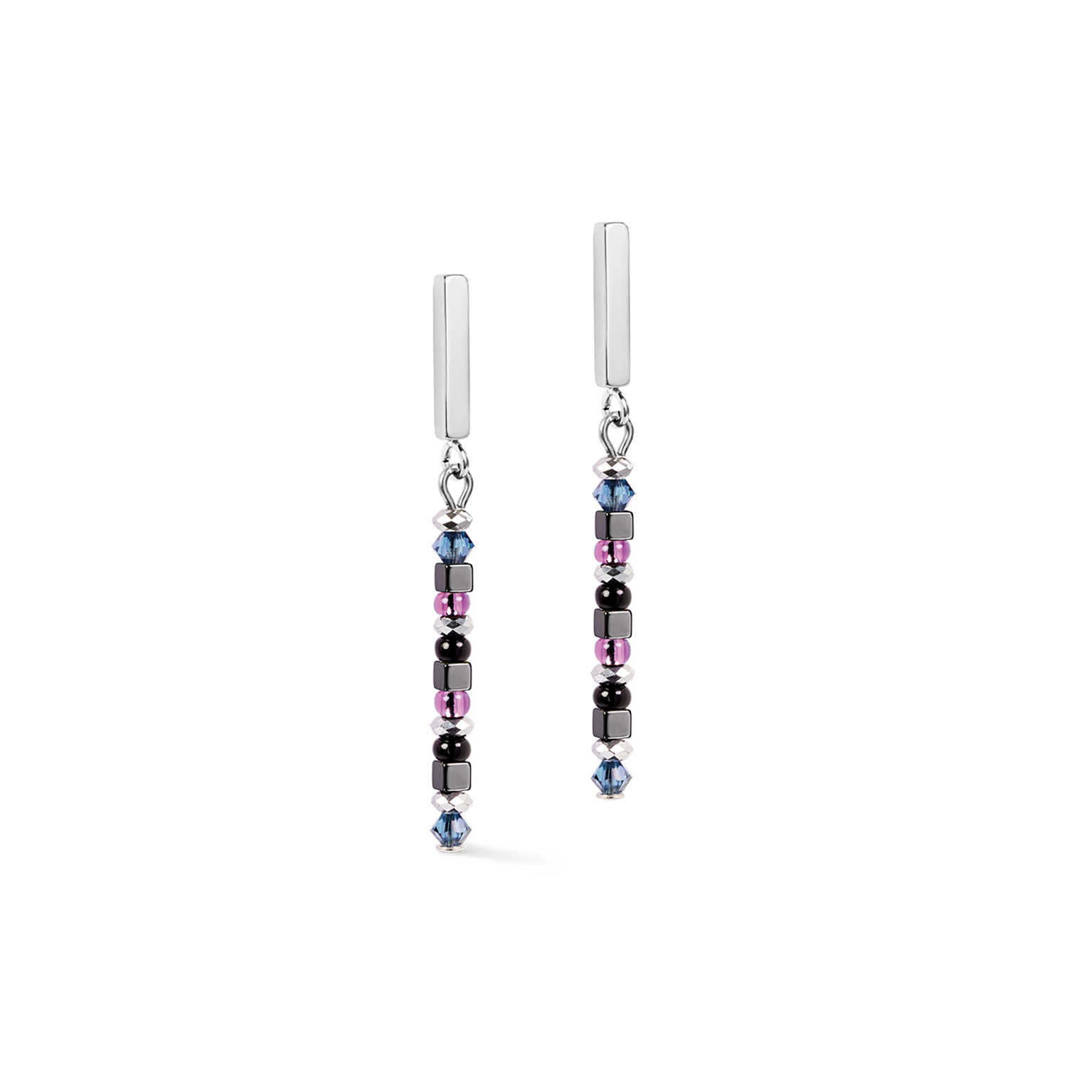 Boucles d'oreilles Fusion Offset Graphic gris-noir