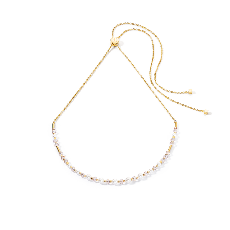 Collier Princess Pearls Chain or-blanc