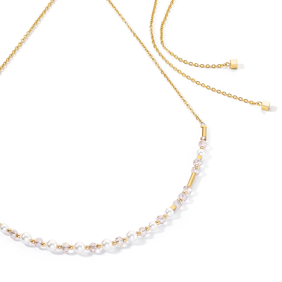 Collier Princess Pearls Chain or-blanc