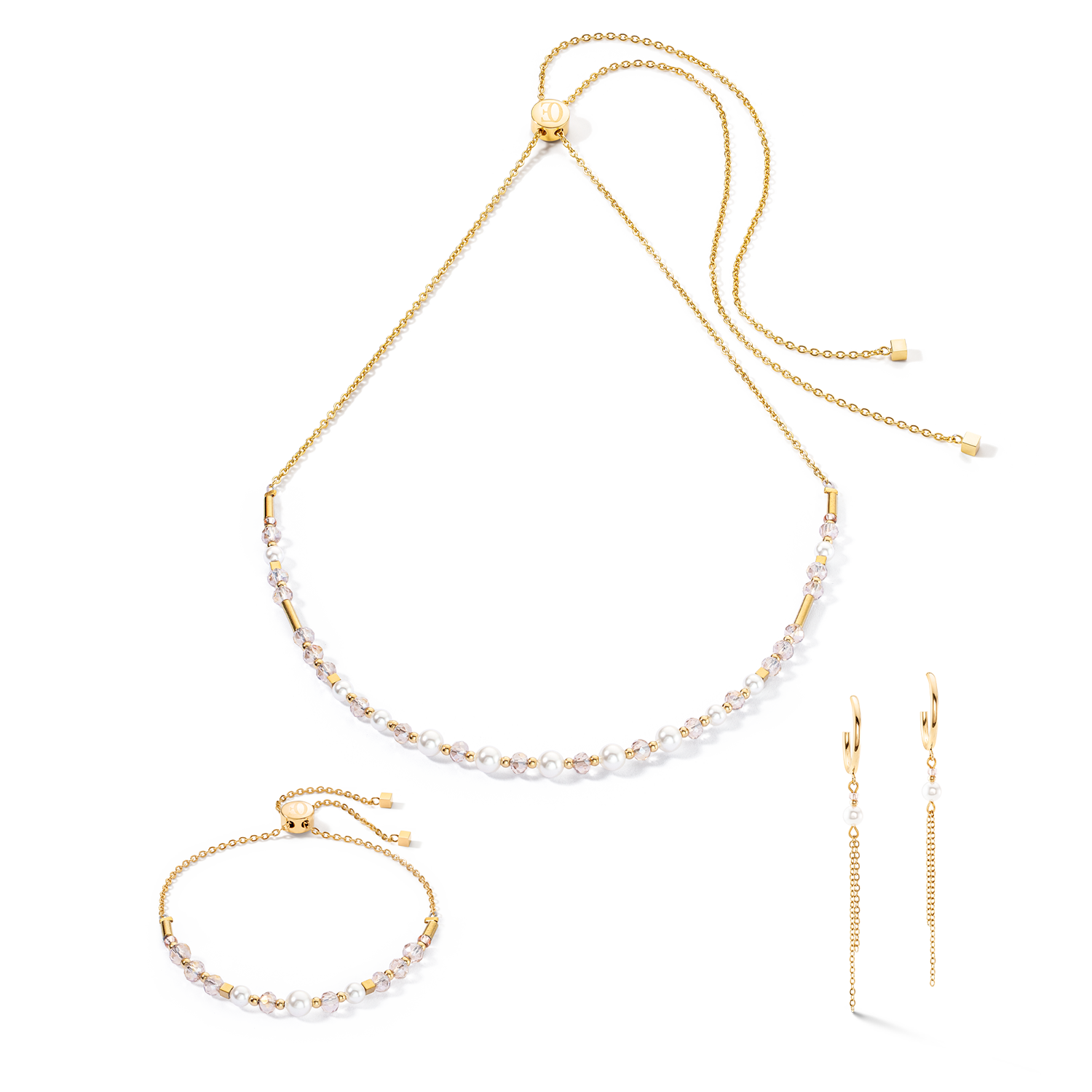 Collier Princess Pearls Chain or-blanc