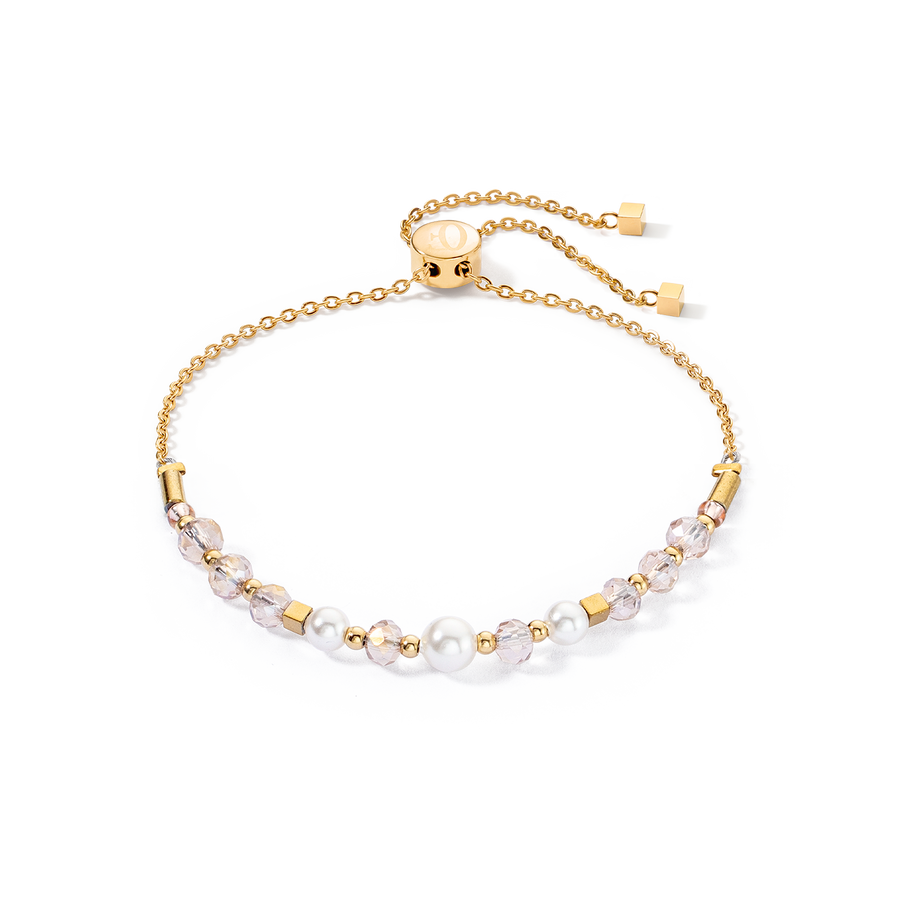 Bracelet Princess Pearls Chain or-blanc