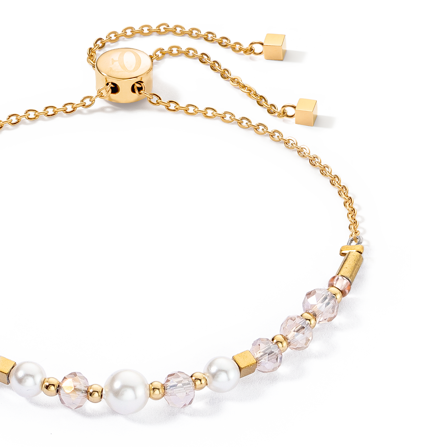 Bracelet Princess Pearls Chain or-blanc