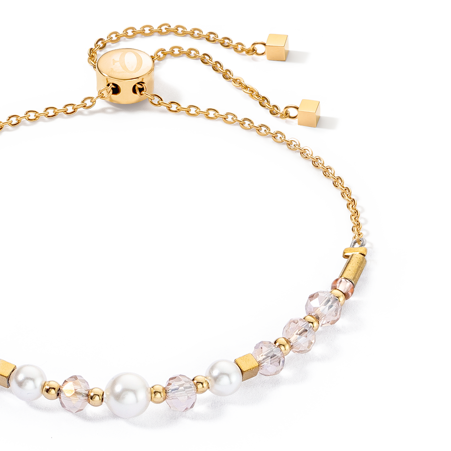 Bracelet Princess Pearls Chain or-blanc