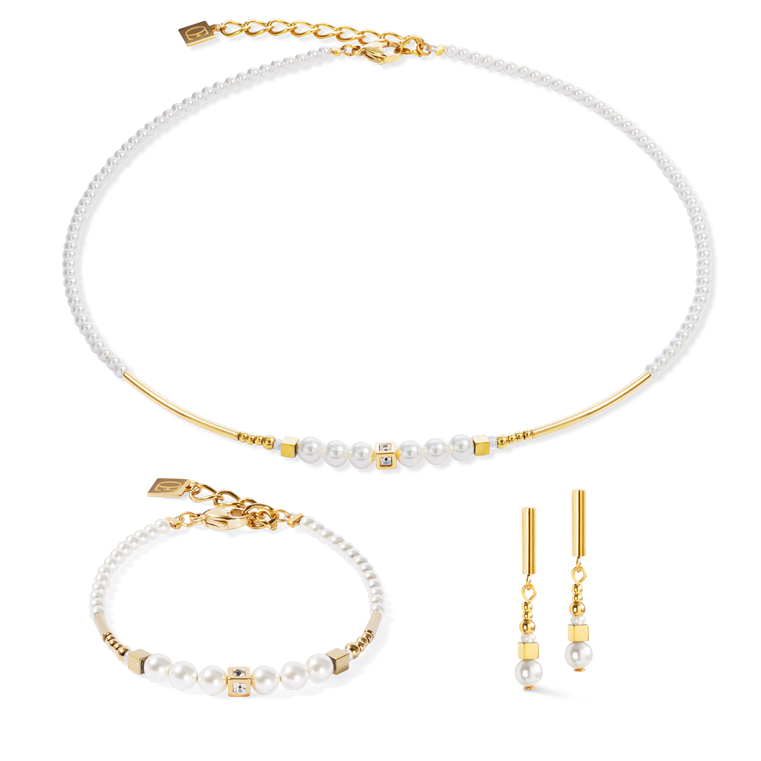 Collier Shimmering Princess Pearls or-blanc