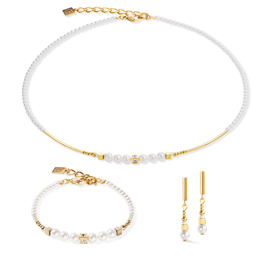 Collier Shimmering Princess Pearls or-blanc