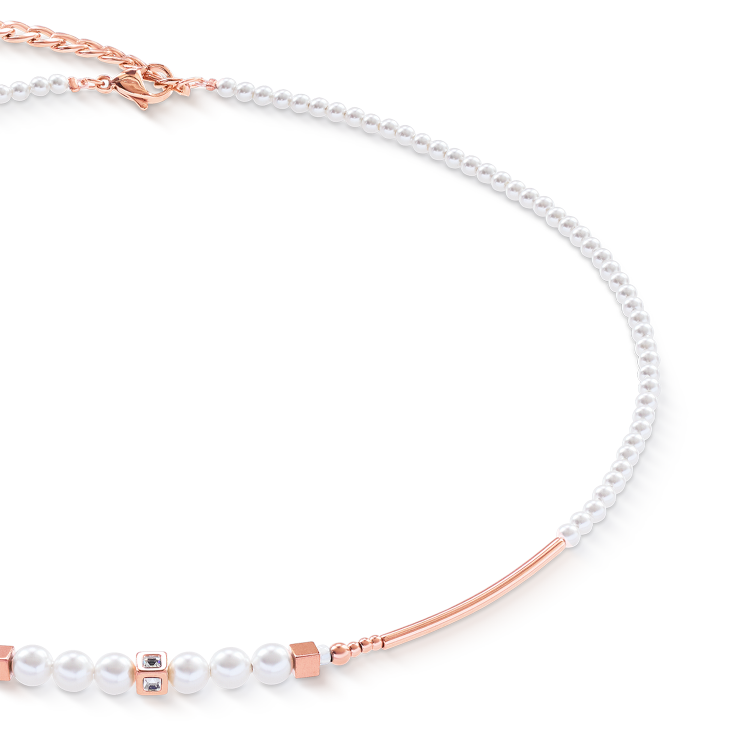 Collier Shimmering Princess Pearls or rose-blanc