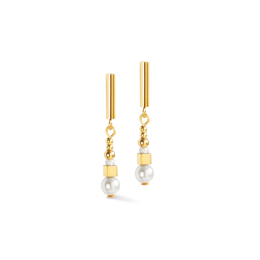 Boucles d'oreilles Shimmering Princess Pearls or-blanc