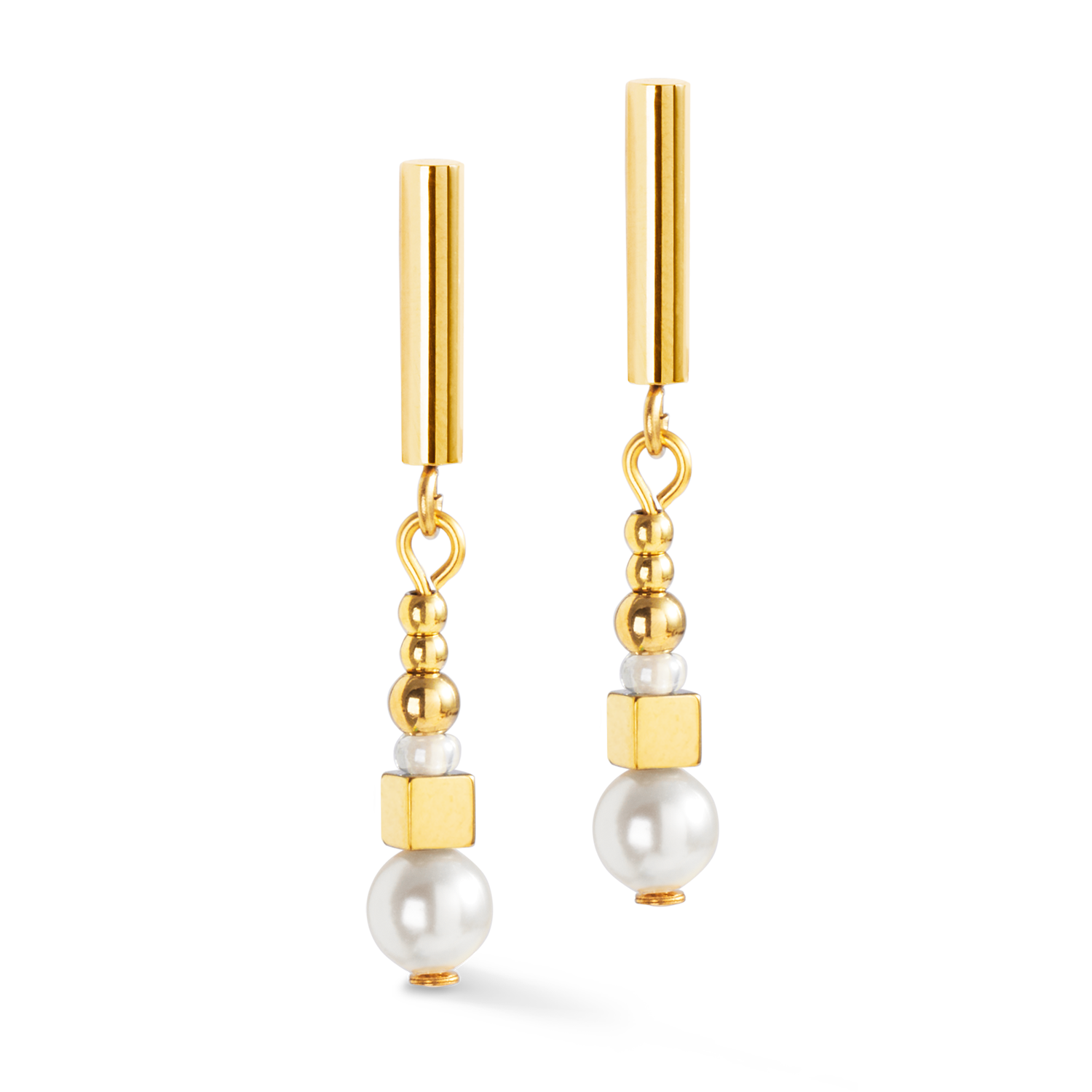 Boucles d'oreilles Shimmering Princess Pearls or-blanc