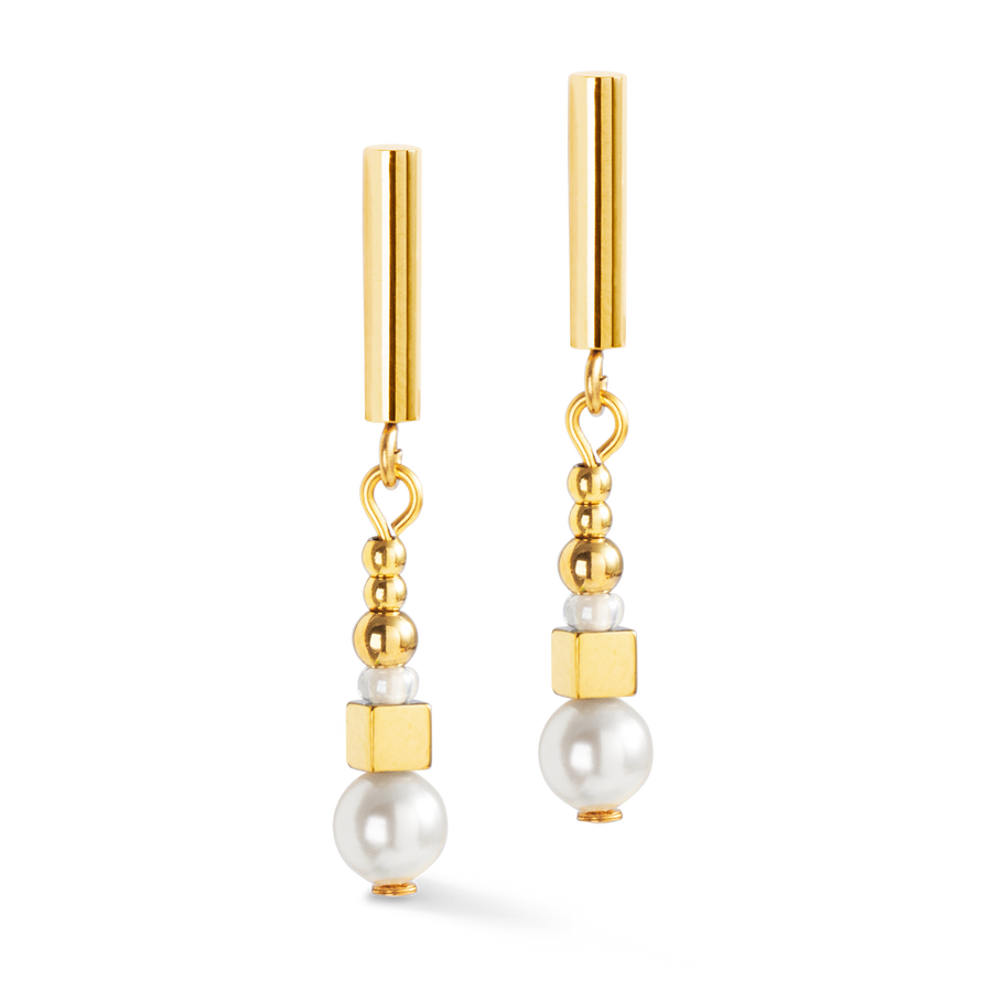 Boucles d'oreilles Shimmering Princess Pearls or-blanc