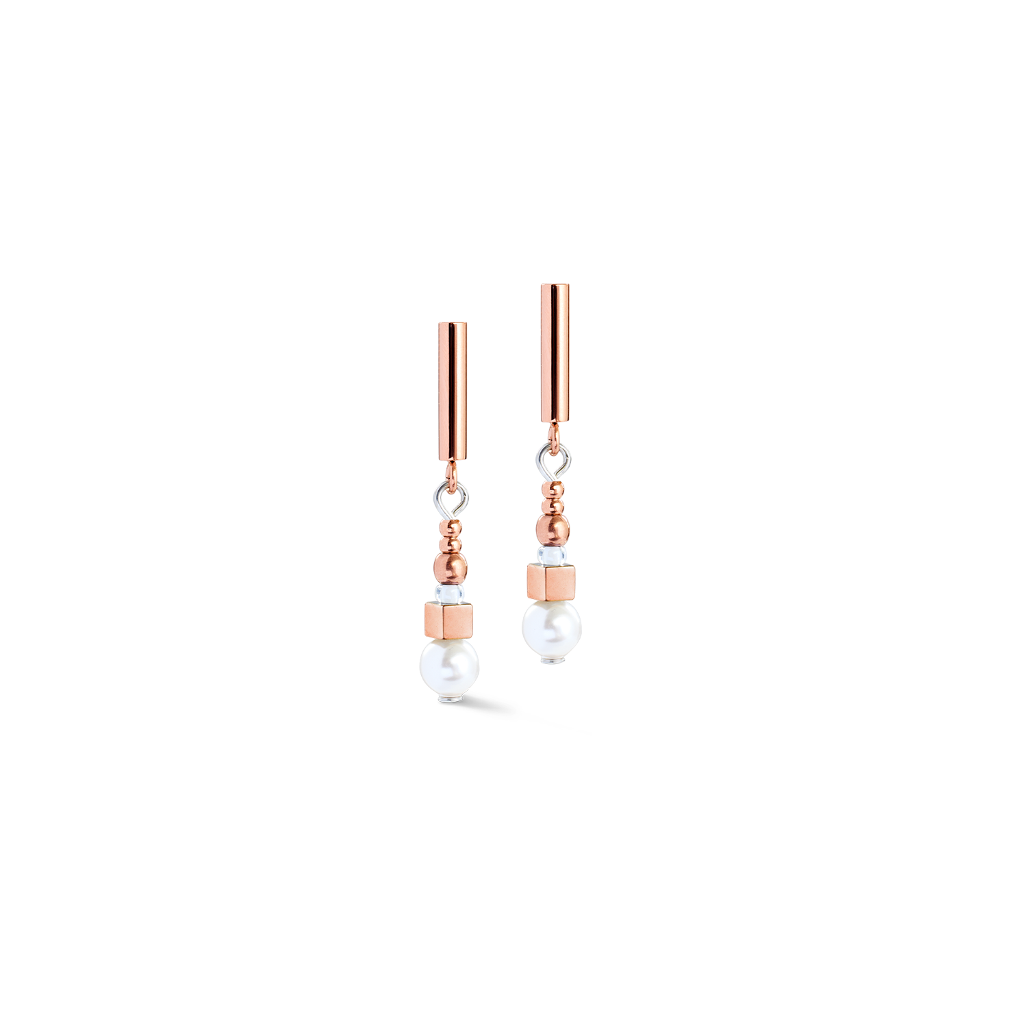 Boucles d'oreilles Shimmering Princess Pearls or rose-blanc