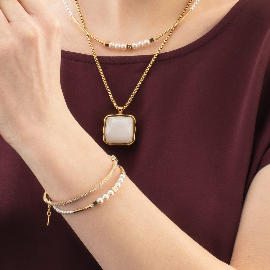 Bracelet Shimmering Princess Pearls or-blanc