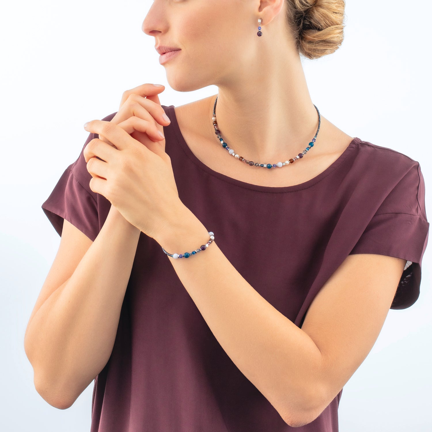 Boucles d'oreilles Festive Spheres argent-royal