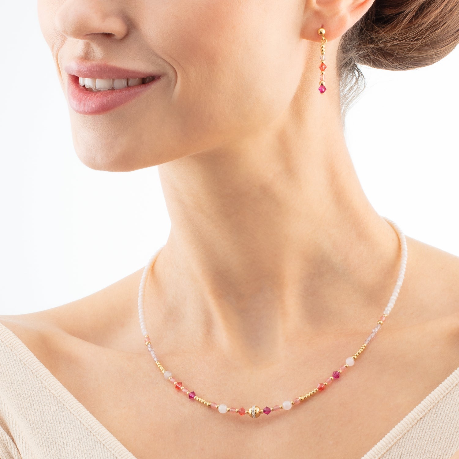 Collier Golden Sphere Shape Mix rose