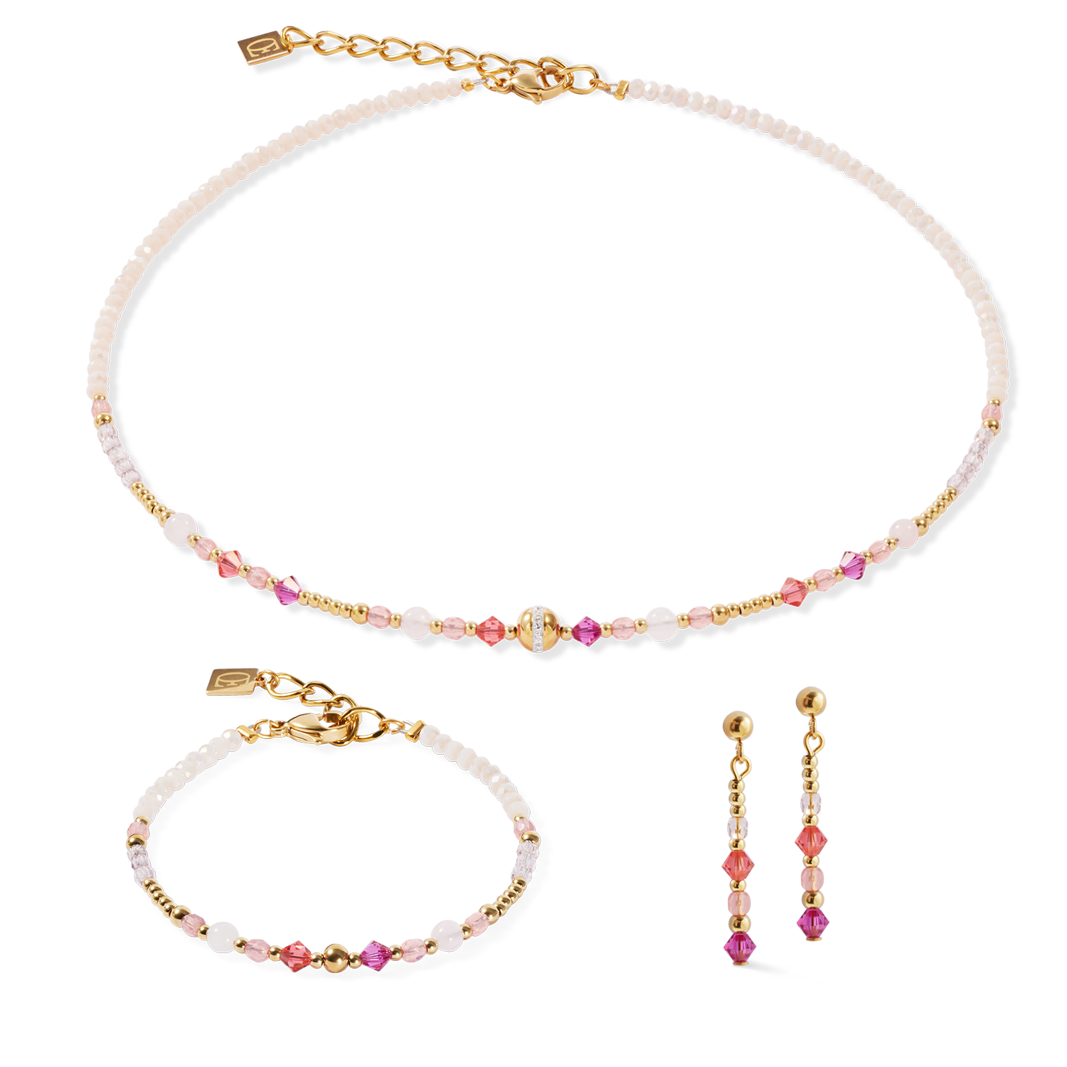 Boucles d'oreilles Golden Sphere Shape Mix rose