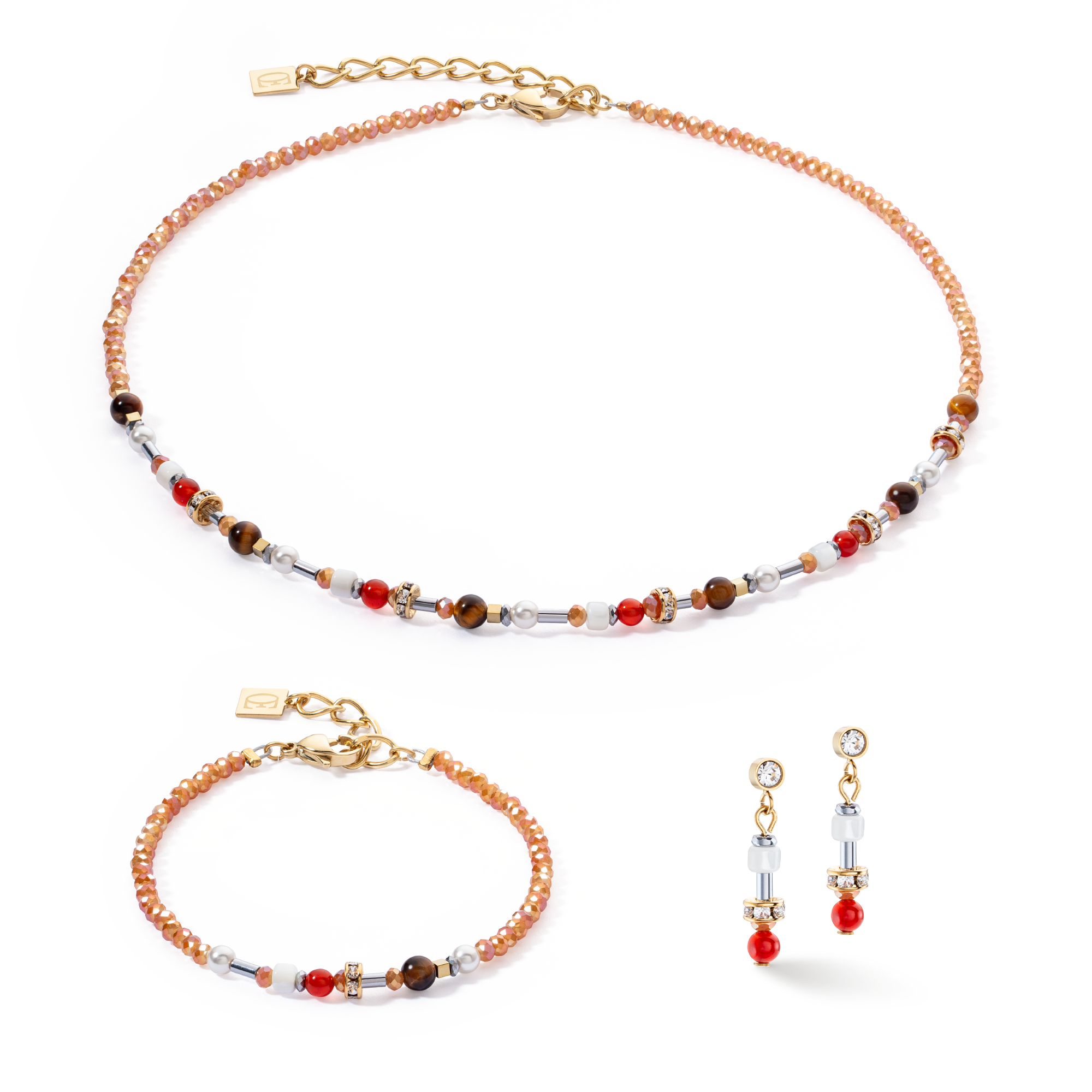 Boucles d'oreilles Princess Spheres Mix orange