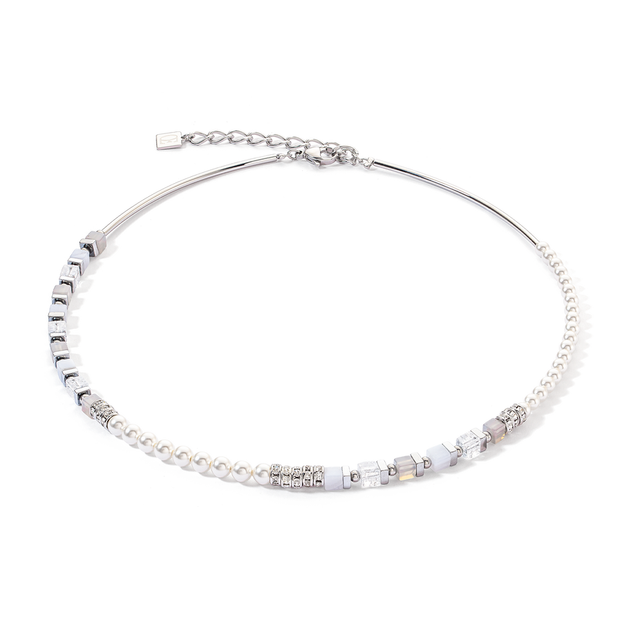 Collier Precious Fusion Offset argent-bleu glacier