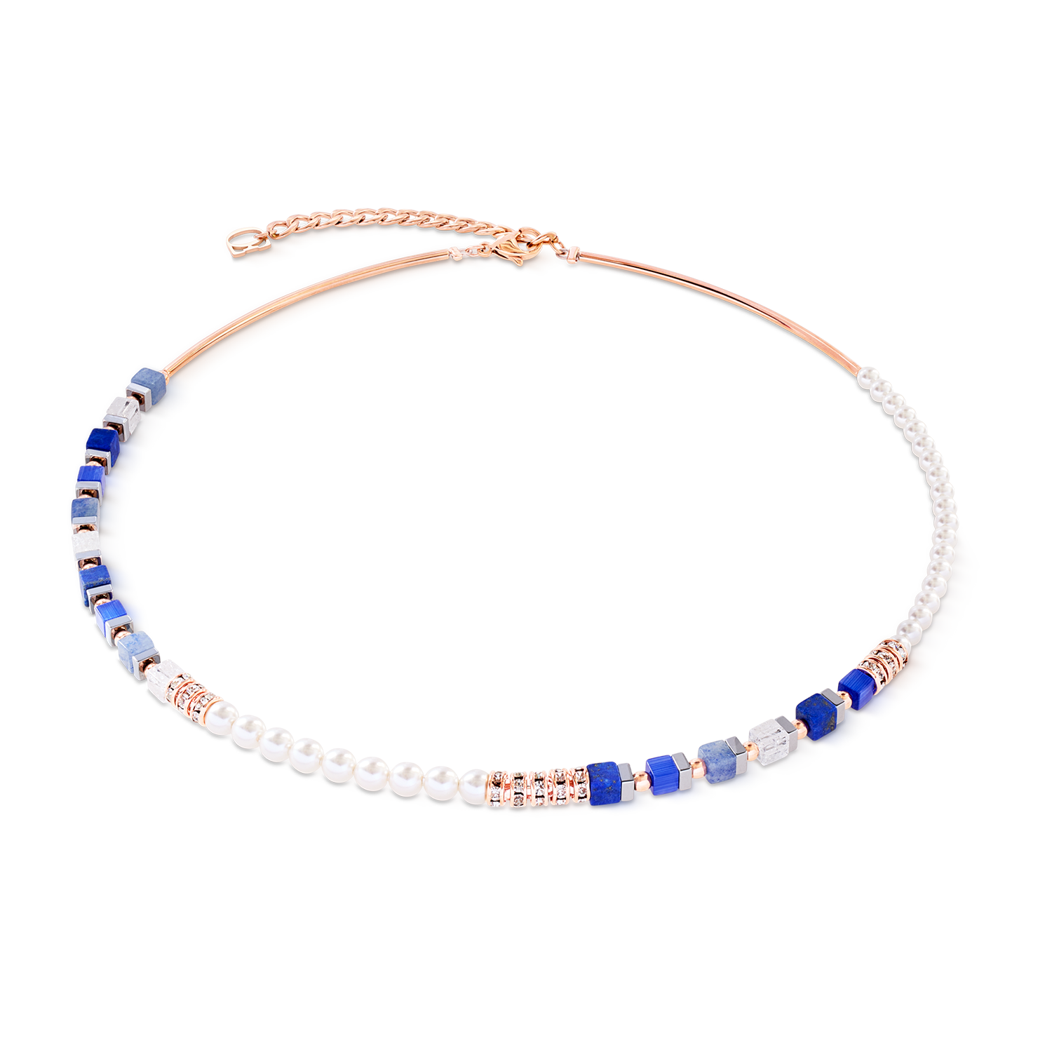Collier Bracelet Precious Fusion Offset or rose-bleu