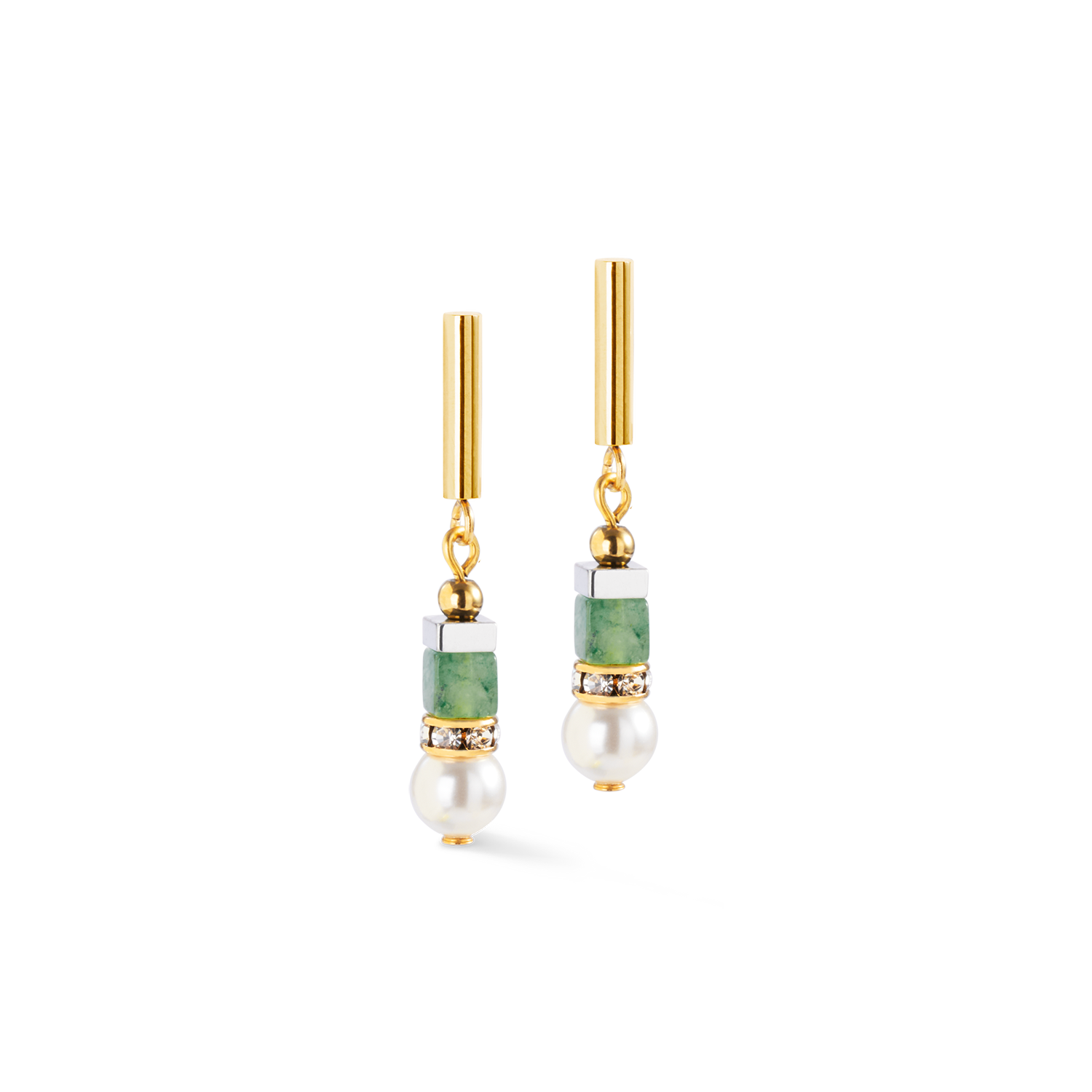 Boucles d'oreilles Precious Fusion Offset or-vert