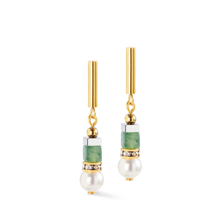 Boucles d'oreilles Precious Fusion Offset or-vert