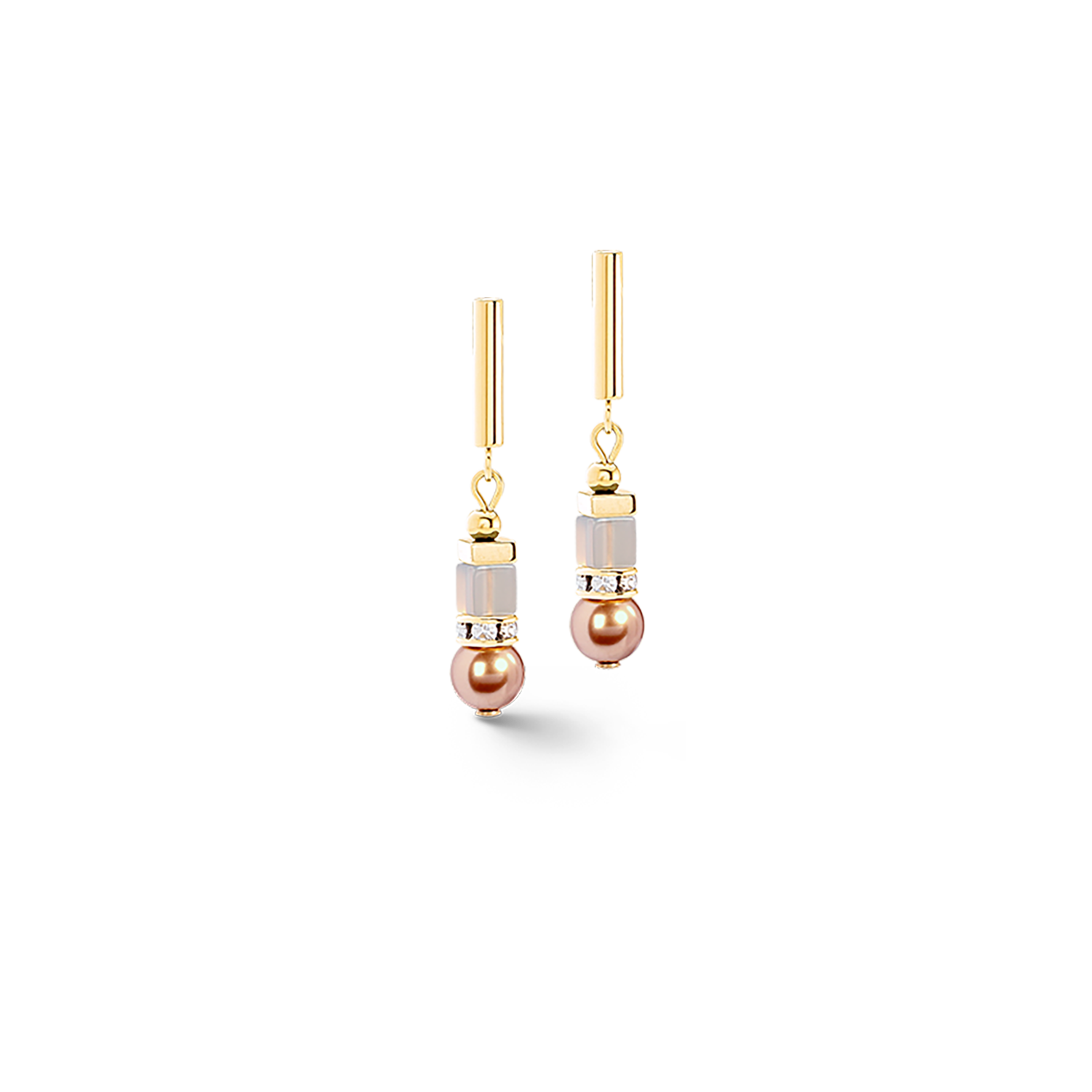 Boucles d'oreilles Precious Fusion Offset champagne-blush