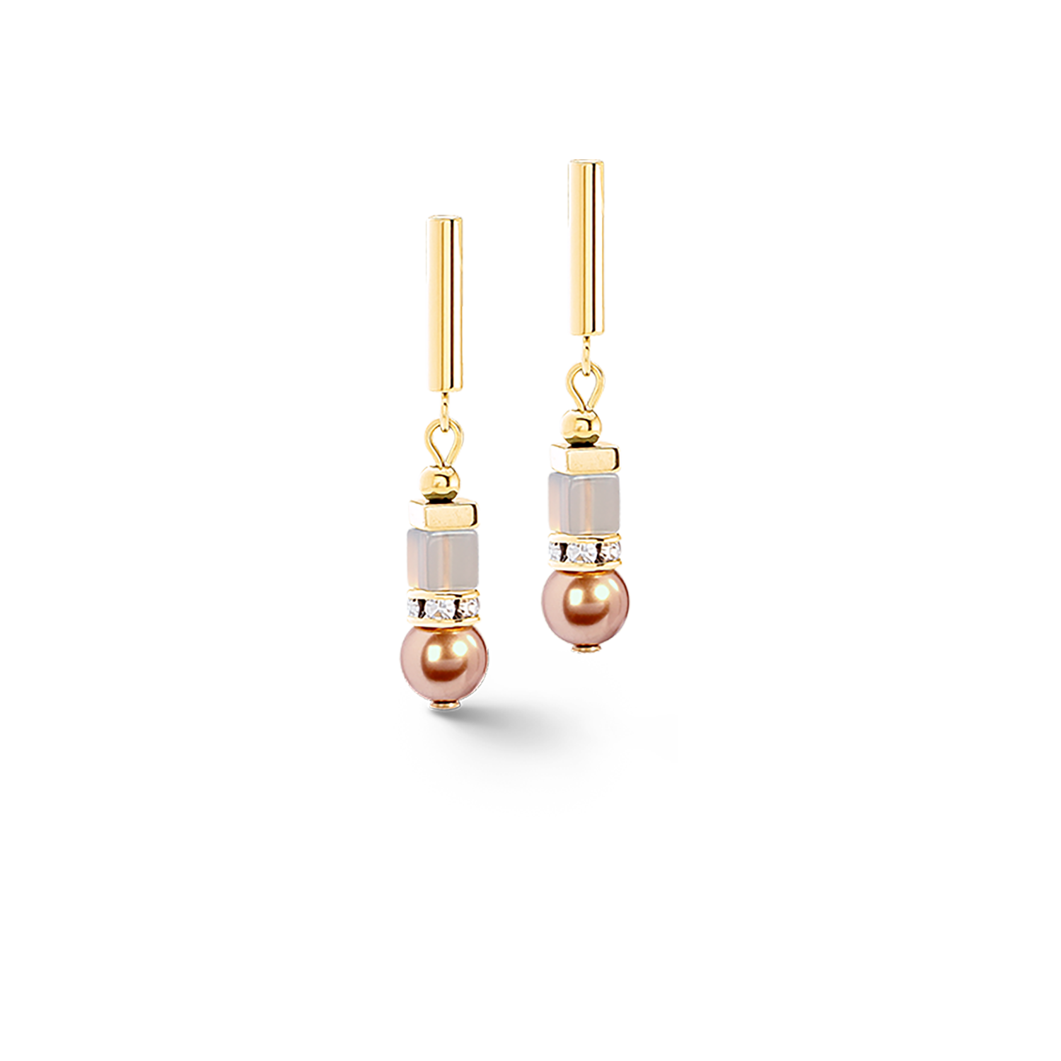 Boucles d'oreilles Precious Fusion Offset champagne-blush
