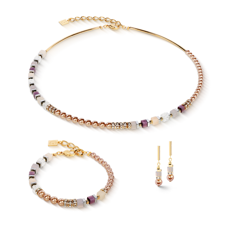 Boucles d'oreilles Precious Fusion Offset champagne-blush