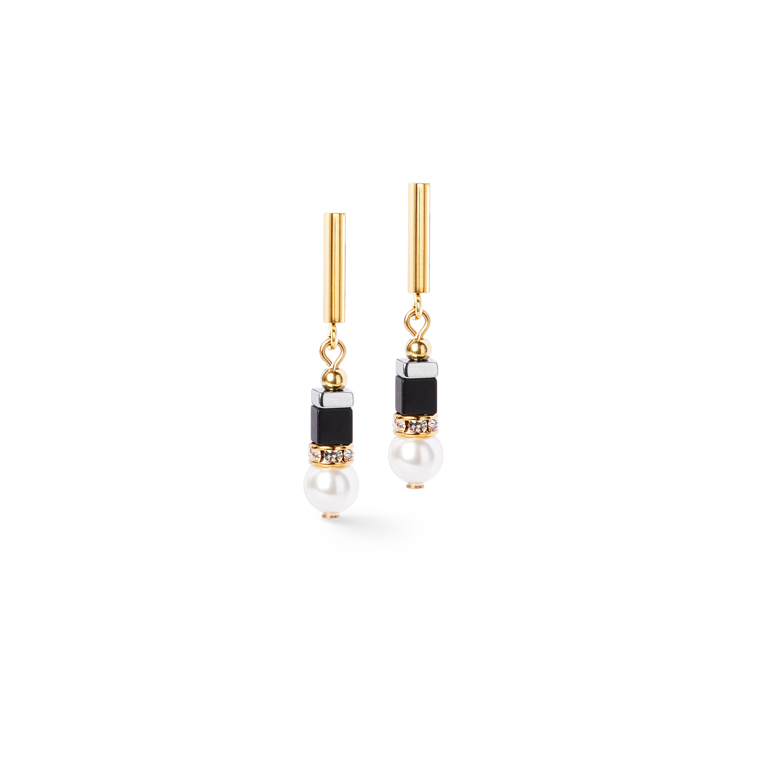 Boucles d'oreilles Precious Fusion Offset black-pearl