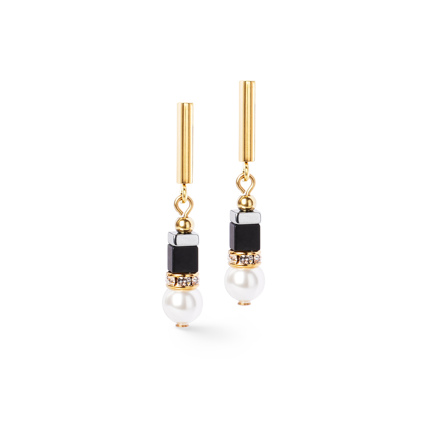 Boucles d'oreilles Precious Fusion Offset black-pearl