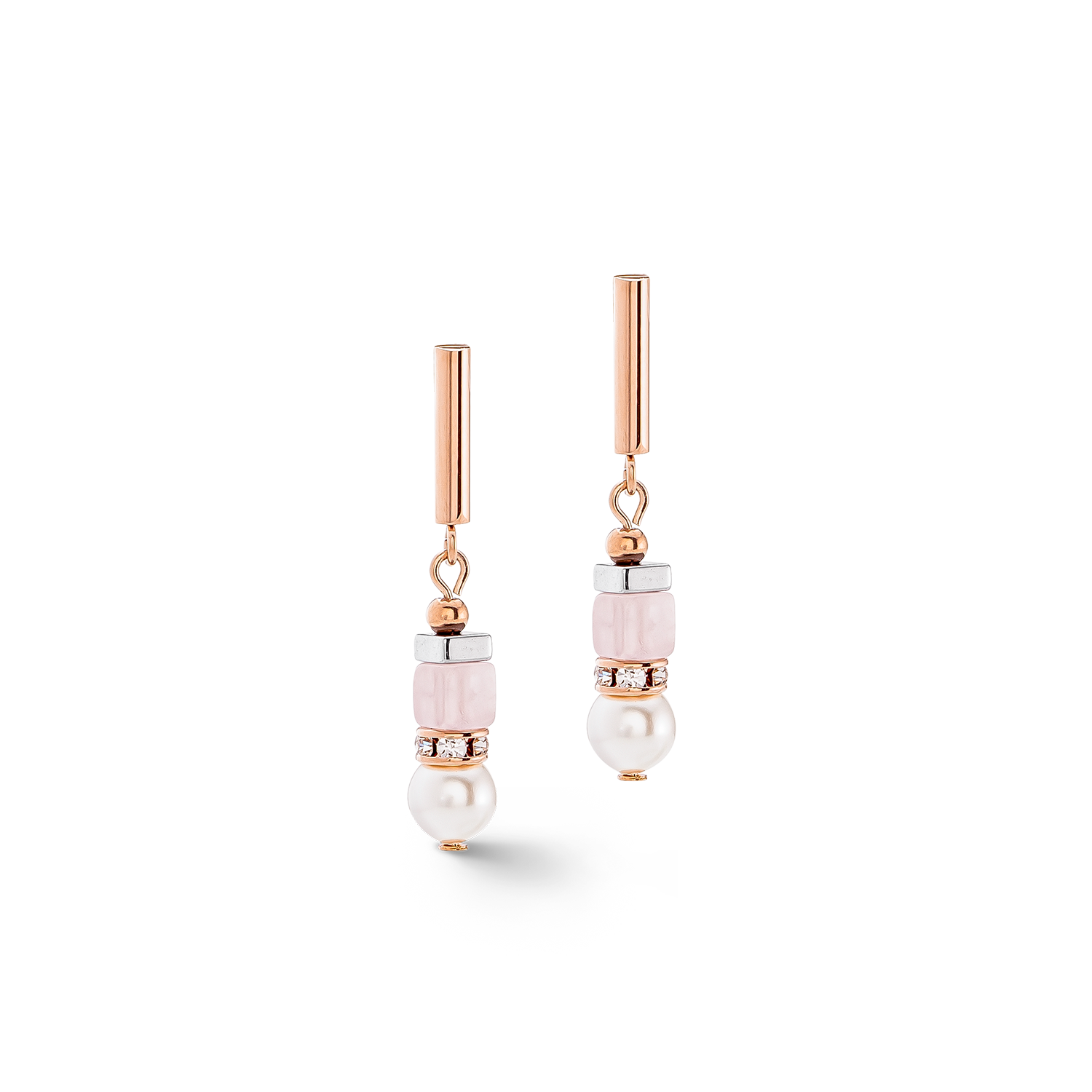 Boucles d'oreilles Precious Fusion Offset or rose-rosé