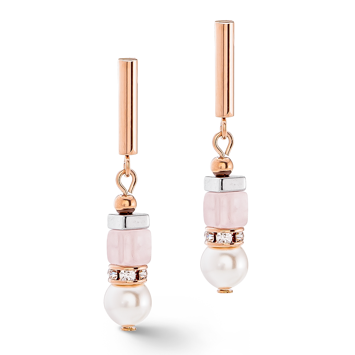 Boucles d'oreilles Precious Fusion Offset or rose-rosé