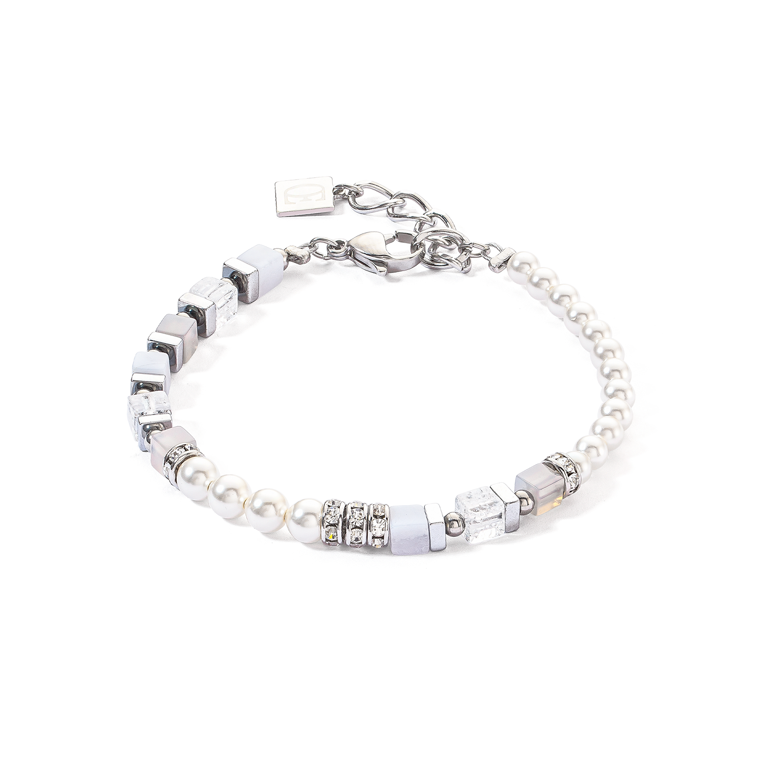 Bracelet Precious Fusion Offset argent-bleu glacier