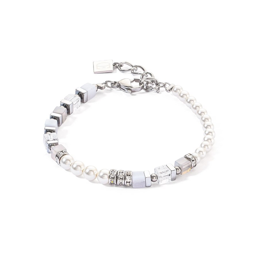 Bracelet Precious Fusion Offset argent-bleu glacier