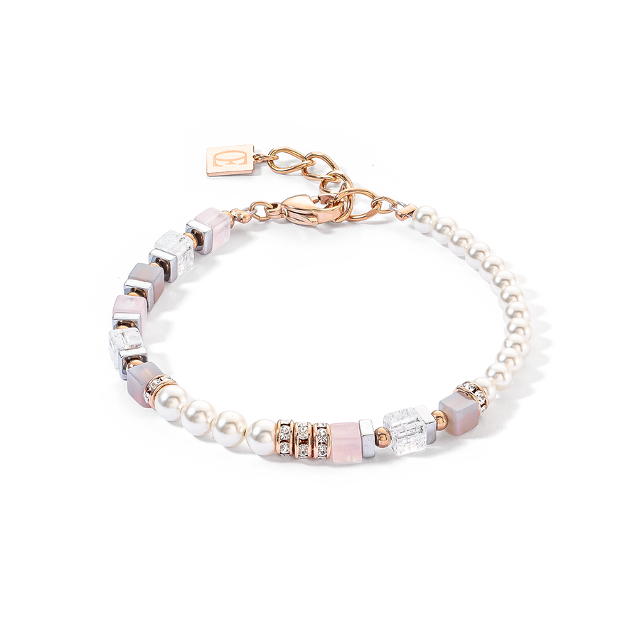 Bracelet Precious Fusion Offset or rose et rose glacé