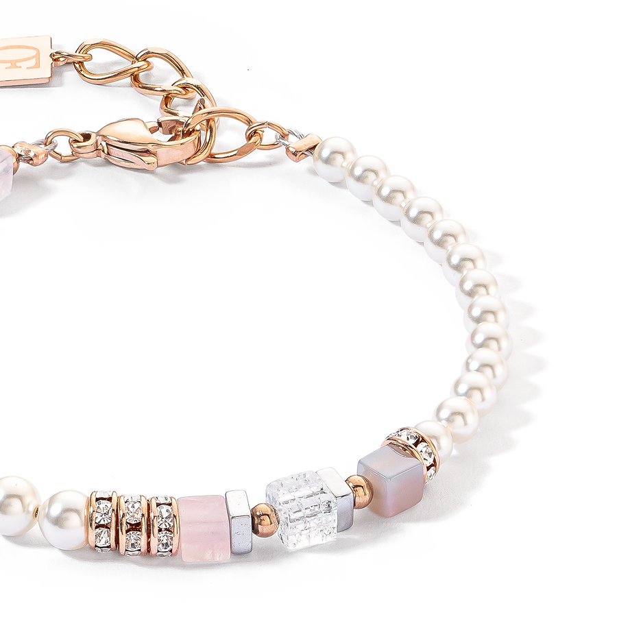 Bracelet Precious Fusion Offset or rose et rose glacé