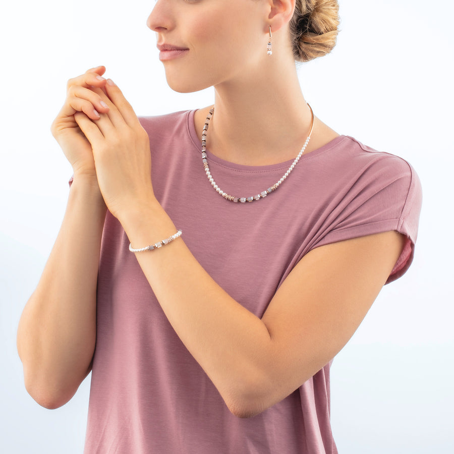 Bracelet Precious Fusion Offset or rose et rose glacé