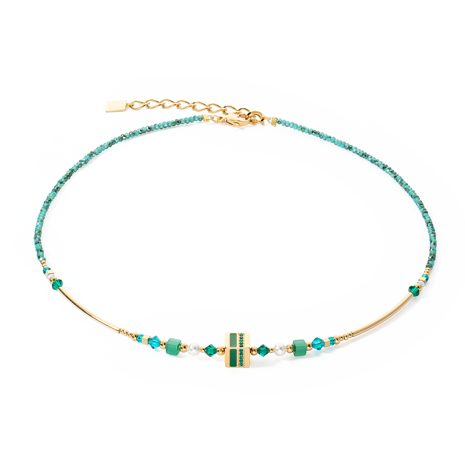 Collier Square Stripes or-vert