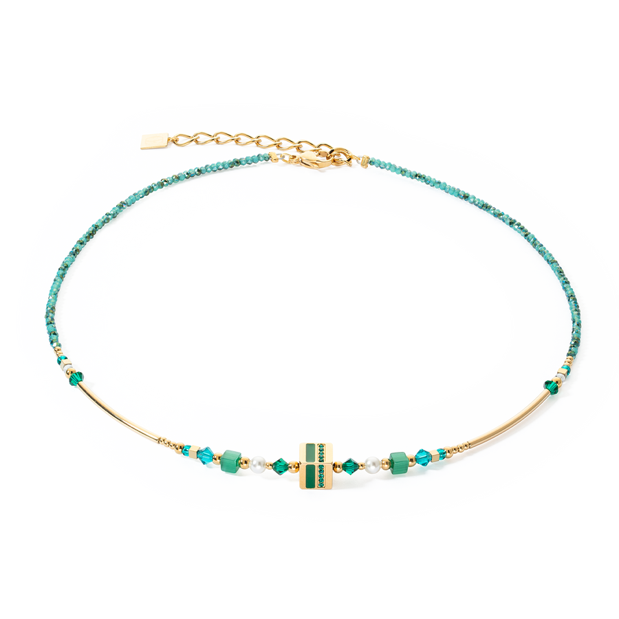 Collier Square Stripes or-vert