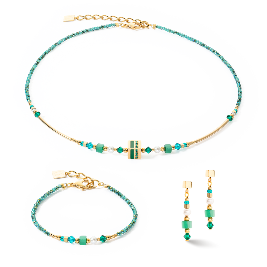 Collier Square Stripes or-vert